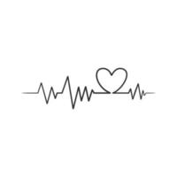 Continuous line drawing of heartbeat monitor pulse, Heart rate vector