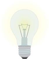 Illuminating light bulb vector illustration