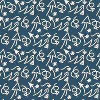 Hand Drawn Seamless Arrow Pattern Background vector