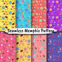 Collection of Seamless Memphis Style Patterns vector