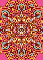 Ethnic Mandala Round Ornament Pattern With Colorful vector