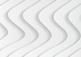 Abstract white wave background with papercut style vector