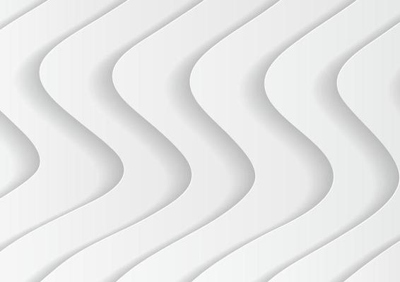 Abstract white wave background with papercut style