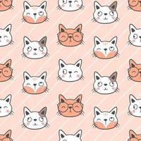 Cute cat seamless pattern background vector