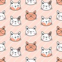 Cute cat seamless pattern background vector