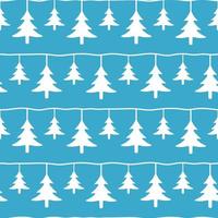 Winter seamless pattern with christmas trees vector