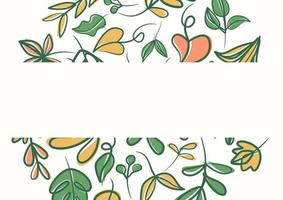 Botanical green floral leaves background with copy space for text vector