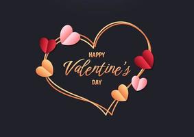 Happy valentine's day heart frame background vector
