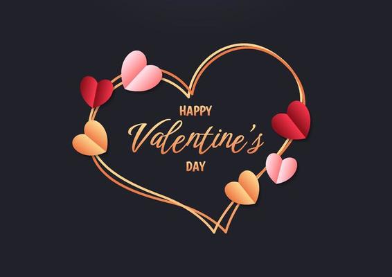 Happy valentine's day heart frame background