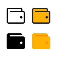 iconos de billetera con diferentes estilos vector