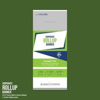green colored roll up banner design vector
