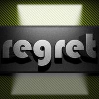 regret word of iron on carbon photo