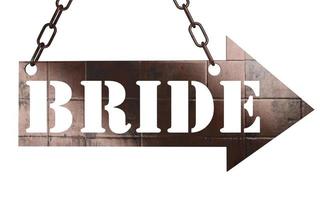 bride word on metal pointer photo