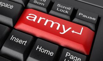 army word on red keyboard button photo