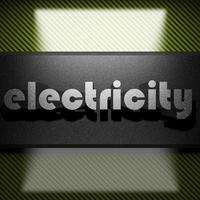 electricity word of iron on carbon photo