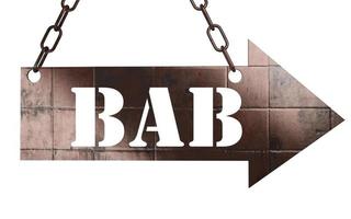 bab word on metal pointer photo