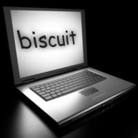 biscuit word on laptop photo