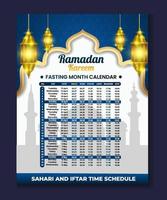 Ramadan Calendar Design 2023. Calendar Mockup template, Islamic Calendar  dua and time table schedule print ready vector illustration 17016986 Vector  Art at Vecteezy