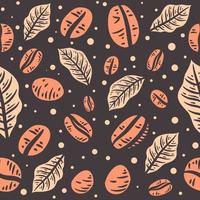 Coffee beans seamless pattern background vector