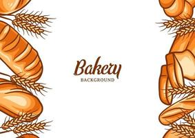 Bakery background with colorful bread vector illustration