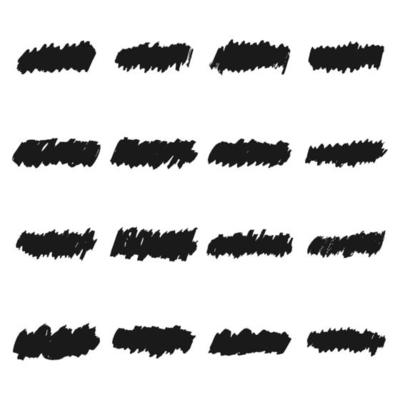 Set of Grunge Brush Strokes, Vector Ink Brush Strokes Set