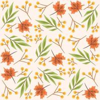 Abstract Floral Seamless Pattern With Autumn Leaves vector