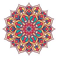 Ethnic Mandala Round Ornament Pattern With Colorful vector