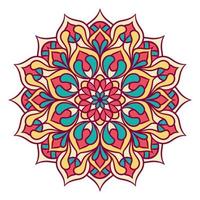 Ethnic Mandala Round Ornament Pattern With Colorful vector