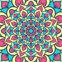 Ethnic Mandala Round Ornament Pattern With Colorful vector
