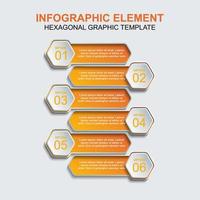 plantilla de vector de elemento infográfico hexagonal