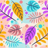Seamless floral pattern with tropical leaves vector