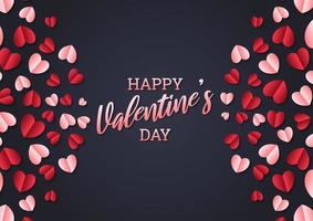 Happy valentine's day heart frame background vector