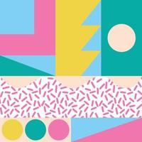 Colorful, abstract geometric shapes pattern background. Modern composition artwork collage, creative background for website banner, brochure, card, invitation, flyer, placard, poster, report, magazine vector