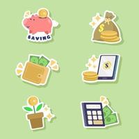 Financial Accounting and Business Sticker Set vector