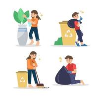 Spring Cleaning Activity From Home vector