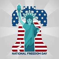 Hand drawn liberty statue for national freedom day vector