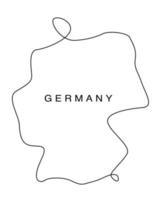 mapa de Alemania de arte lineal. mapa de línea continua de europa. ilustración vectorial esquema único. vector