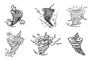 tornado set, storm, vector illustration.