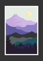 Abstract mountain painting, Abstract background, Premium Vector