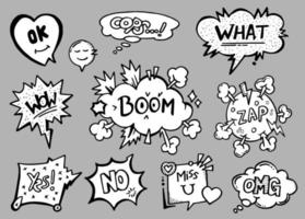 Comic speech bubble with expression text. Vector illustration.