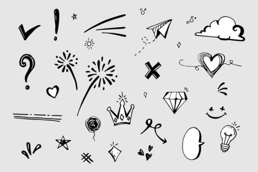 Doodle element vector set, for concept design.