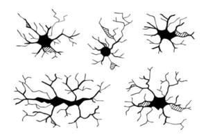 Set of hand drawn cracks Isolated on white background. vector illustration.