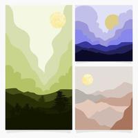 Abstract mountain painting, Abstract background, Premium Vector