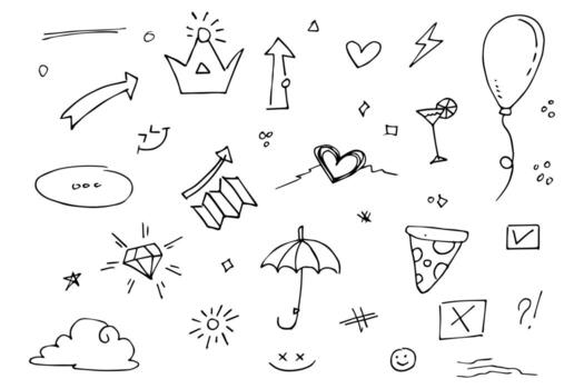 Doodle element vector set, for concept design.
