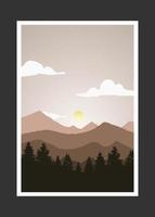 Abstract mountain painting, Abstract background, Premium Vector