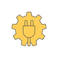 Modern electric plug gear icon vector