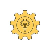 creative technology idea bulb gear icon vector