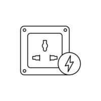 electric combined socket icon vector