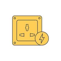 electric combined socket icon vector