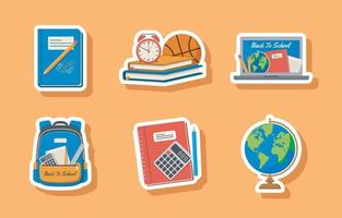 School Sticker Element Collection vector